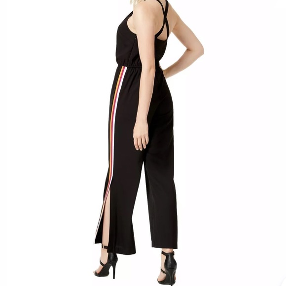 🔥BAR III🔥Cute Sleeveless Jumper Jumpsuit Black Colorblock Stripe Large NWT - Picture 2 of 5